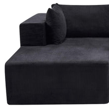 Load image into Gallery viewer, Corduroy Modular Sofa Chaise With Toss Pillows (723850) - Black