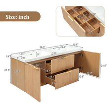 Load image into Gallery viewer, 59.3" Double Sink Bathroom Vanity With Smc Resin Top, Painted Cabinet, Soft Close Doors, Wall Mounted - Wood