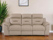 Load image into Gallery viewer, Faux Leather Sofa With Brown Legs - Beige