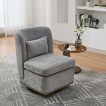 Load image into Gallery viewer, Wide Modern Cushioned Armless Metal Base 360° Swivel Chair With Pillow