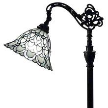 Load image into Gallery viewer, 11" x 11" x 62" Traditional Shaped Floor Lamp With Stained Glass Bowl Shade - Brown / White