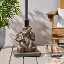 Load image into Gallery viewer, Charming Elephant Umbrella Base With Concrete Design - Gray