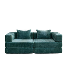 Load image into Gallery viewer, Convertible Floor Sofa Bed With Pillow Back Support Armrest