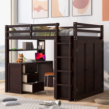 Load image into Gallery viewer, Loft Bed With Drawers, Desk, And Wardrobe