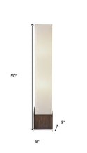 Load image into Gallery viewer, Rattan Lantern Floor Lamp With Long White Rectangular Shade - Brown / White
