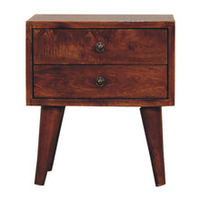 Load image into Gallery viewer, 16" Solid Wood Two Drawer Nightstand - Brown