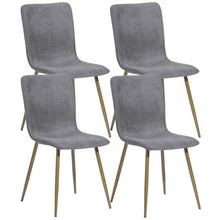 Load image into Gallery viewer, Fabric Dining Side Chairs (Set of 4) - Dark Gray / Gold