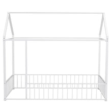 Load image into Gallery viewer, Metal Bed House Bed Frame With Fence