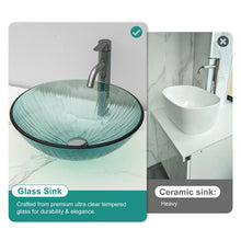 Load image into Gallery viewer, Vessel Sink With Trim, Round Bowl, Pop Up Drain (No Faucet) - Green