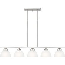 Load image into Gallery viewer, 8" Five Light Dimmable Chandelier With Shades - Nickel