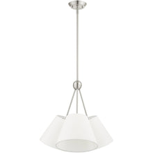 Load image into Gallery viewer, 21'' Three-Light Dimmable Chandelier With Shades - Nickel