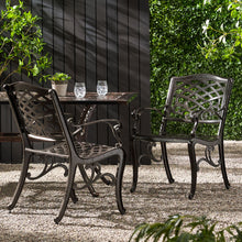 Load image into Gallery viewer, Luminea - Outdoor Aluminum Dining Chair With Scroll Design, Lattice Pattern And Cabriole Legs - Bronze