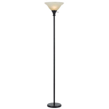 Load image into Gallery viewer, 71" Torchiere Floor Lamp With Beige Frosted Glass Dome Shade - Bronze