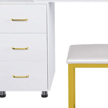 Load image into Gallery viewer, 32" Wood Lighted Vanity Five Drawer Dresser - White
