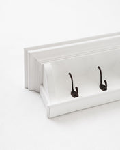 Load image into Gallery viewer, Classic Wood Wide Four Hook Hanging Coat Rack - White
