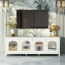 Load image into Gallery viewer, StylishTVcabinet Entertainment CenterTV Stand, TVconsoletable, Media Console, Solidwood Frame, Changhong Glass Door, Metal Handle