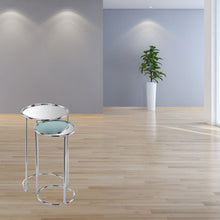 Load image into Gallery viewer, Aluminum Round Mirrored End Table - Silver
