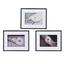 Load image into Gallery viewer, Rope Wall Art With Frame, Wall Decor For Living Room (Set of 3) - White / Black