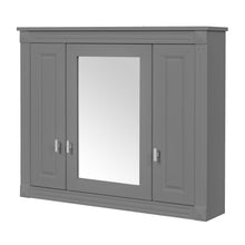 Load image into Gallery viewer, Wall Mounted Bathroom Cabinet With Mirror And 4 Shelves, Rectangular Design - Gray