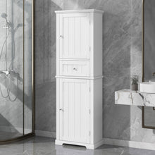 Load image into Gallery viewer, Tall Freestanding Bathroom Storage Cabinet With Drawer And Adjustable Shelf