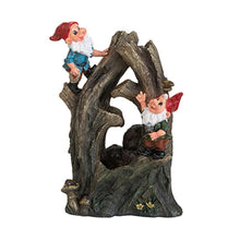 Load image into Gallery viewer, Decorative Woodland Gnome Water Fountain With LED Light - Brown