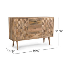 Load image into Gallery viewer, 3 Drawer Sideboard With 2 Doors (KD Legs) - Natural