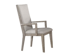 Load image into Gallery viewer, Fabric And Solid Wood Dining Arm Chairs (Set of 2) - Gray