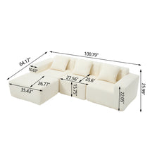 Load image into Gallery viewer, L - Shape Modern Minimalist Modular Sectional Sofa, Upholstered Cloud Couch With Deep Seats