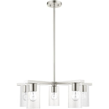 Load image into Gallery viewer, 17" Five Light Dimmable Chandelier With Shades - Nickel