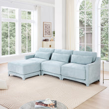 Load image into Gallery viewer, Stylish Sofa With Ottoman And Lumbar Pillows, Ergonomic Design