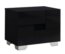 Load image into Gallery viewer, Two Drawers Metal Mirrored Nightstand - Black