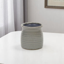 Load image into Gallery viewer, Striped Round Pot Planter (487473) - Gray