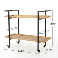 Load image into Gallery viewer, Modern Industrial Bar Cart With Shelving And Casters