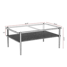 Load image into Gallery viewer, Rectangle Coffee Table With Tempered Glass Top And Legs, Modern Table For Living Room