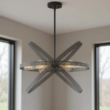 Load image into Gallery viewer, 19" Kitchen Island Six Light Metal Dimmable Chandelier - Black / Gold