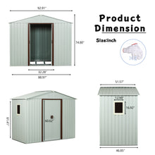 Load image into Gallery viewer, 88.98" Outdoor Metal Storage Shed With Window