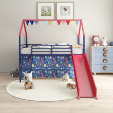 Load image into Gallery viewer, Jack - House Loft Bed With Slide And Curtain Set