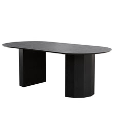 Load image into Gallery viewer, 86" Wooden Double Pedestal Base Oval Dining Table - Black