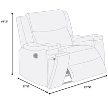 Load image into Gallery viewer, 1 Piece Manual Recliner With Padded Seat And Backrest, Square Arms For Living Room - Walnut