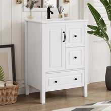 Load image into Gallery viewer, Retro Bathroom Vanity With Sink, Soft Closing Cabinet & Drawers