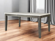 Load image into Gallery viewer, 64" Marble And Solid Wood Dining Table - White