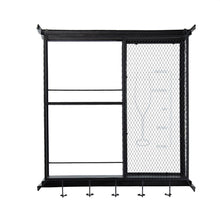 Load image into Gallery viewer, Floating Wine Bar Shelf With Glass Holder And Display Shelves - Black