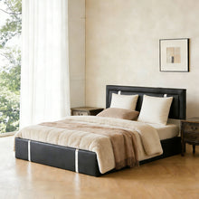 Load image into Gallery viewer, Upholstered Platform Bed Frame With Adjustable LED Headboard, USB C-Charging, Hydraulic Lift
