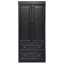 Load image into Gallery viewer, 71" Wood Two Door Two Drawer Manufactured Wood Combo Dresser - Black