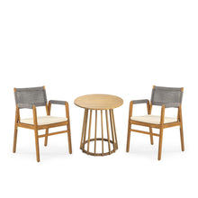 Load image into Gallery viewer, Outdoor 3 Pieces Acacia Wood Dining Set With Cushions