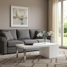 Load image into Gallery viewer, Rectangular Coffee Table With Shelf - Chrome And White
