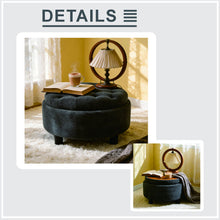 Load image into Gallery viewer, Storage Round Footstool Table Ottoman