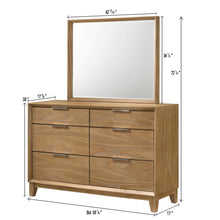 Load image into Gallery viewer, 6 Drawer Storage Dresser, Bedroom Furniture - Natural Wood