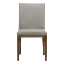 Load image into Gallery viewer, Leather Solid Wood Dining Side Chairs (Set of 2) - Gray / Brown