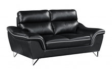 Load image into Gallery viewer, Love Seat Faux Leather - Black / Silver
